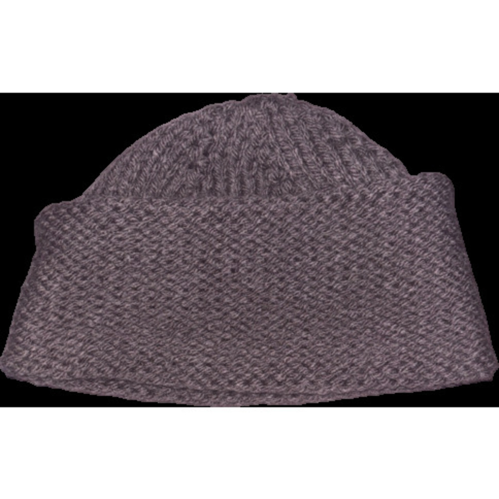 Wool Blend Pillbox Style Knit Hat, Double Brim